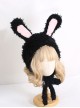 Winter Soft Warm Pure Color Cute Furry Rabbit Ear Sweet Lolita Hat