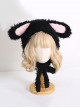 Winter Soft Warm Pure Color Cute Furry Rabbit Ear Sweet Lolita Hat