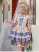 Confession Series OP Vintage Elegant Ballet Style Layered Hem Classic Lolita Short Sleeved Dress Set