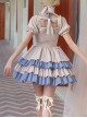 Confession Series OP Vintage Elegant Ballet Style Layered Hem Classic Lolita Short Sleeved Dress Set