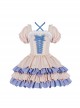Confession Series OP Vintage Elegant Ballet Style Layered Hem Classic Lolita Short Sleeved Dress Set