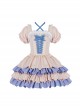 Confession Series OP Vintage Elegant Ballet Style Layered Hem Classic Lolita Short Sleeved Dress Set