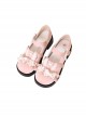 Cute Girly Bowknot Rabbit Ear Decoration Round Toe Student Daily PU Sweet Lolita Shoes