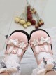 Cute Girly Bowknot Rabbit Ear Decoration Round Toe Student Daily PU Sweet Lolita Shoes