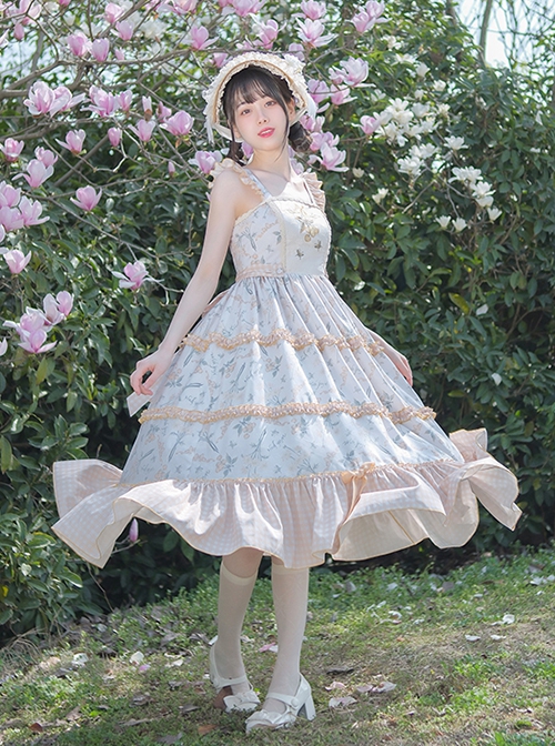 Half Summer Time Series Printed Embroidered Hem Rustic Style JSK Classic Lolita Sleeveless Dress