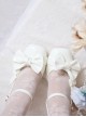 Sweet Elegant Pure Color Square Toe Bowknot Decorated Chunky Heel Hollow Love Sweet Lolita Shoes