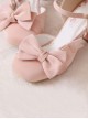 Pink Sweet Elegant Square Toe Hollow Love Chunky Heel Bowknot Decoration Sweet Lolita Shoes