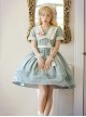 August Night Series Pure Color OP Sailor Collar Lace Cuff Classic Lolita Short Sleeve Dress Set