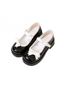 Little Mary Series Cute Round Toe Simple Pure Color Bowknot Decoration Daily All-Match Sweet Lolita Shoes