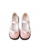 Little Mary Series Cute Round Toe Simple Pure Color Bowknot Decoration Daily All-Match Sweet Lolita Shoes