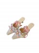 Ballet Style Elegant Lace Pink Velvet Bowknot Rose Classic Lolita Lace Up Sandals