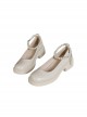 Retro Elegant College Style Daily Simple Square Toe Bead Chain Decorated Mary Jane Shoes Classic Lolita Shoes