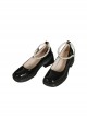 Retro Elegant College Style Daily Simple Square Toe Bead Chain Decorated Mary Jane Shoes Classic Lolita Shoes