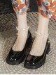 Retro Elegant College Style Daily Simple Square Toe Bead Chain Decorated Mary Jane Shoes Classic Lolita Shoes