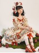 Printed Snow White Apron Series OP Printed Hem Lantern Puff Sleeve Sweet Lolita Short Sleeve Dress Set