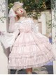 Star Yarn Love Song Series JSK Pure Color Three Stage Cake Hem Oversized Bowknot Trailing Classic Lolita Sleeveless Dress