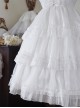 Star Yarn Love Song Series JSK Pure Color Three Stage Cake Hem Oversized Bowknot Trailing Classic Lolita Sleeveless Dress