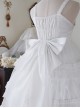 Star Yarn Love Song Series JSK Pure Color Three Stage Cake Hem Oversized Bowknot Trailing Classic Lolita Sleeveless Dress