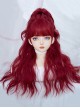 Sweet Cool Girl Red Air Bangs Long Curly Hair Daily Natural Sweet Lolita Wig