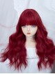 Sweet Cool Girl Red Air Bangs Long Curly Hair Daily Natural Sweet Lolita Wig