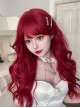 Sweet Cool Girl Red Air Bangs Long Curly Hair Daily Natural Sweet Lolita Wig