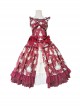 Miss Rabbit Dance Song Series Small Flying Sleeve Rabbit Printed Top Lace Hem Skirt Classic Lolita Sleeveless Top Skirt Set