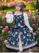 Miss Rabbit Dance Song Series Small Flying Sleeve Rabbit Printed Top Lace Hem Skirt Classic Lolita Sleeveless Top Skirt Set