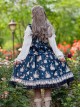 Miss Rabbit Dance Song Series Small Flying Sleeve Rabbit Printed Top Lace Hem Skirt Classic Lolita Sleeveless Top Skirt Set