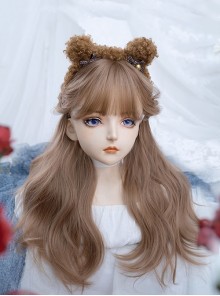 Light Brown Elegant Fashion Daily Natural Lazy Long Curly Hair Classic Lolita Wig