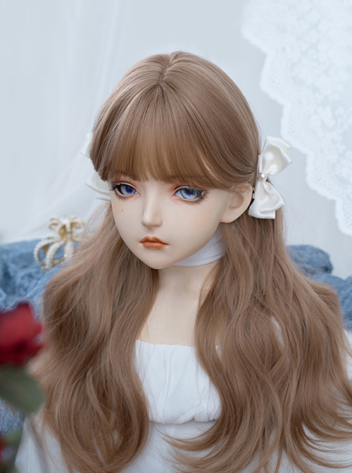 Light Brown Elegant Fashion Daily Natural Lazy Long Curly Hair Classic Lolita Wig