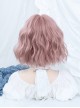 Cute Playful Girl Summer Lazy Long Curly Bangs Gray Pink Water Ripple Short Curly Hair Sweet Lolita Wig