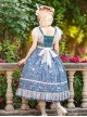 Flower And Grass Collection Series JSK Blue Floral Print Elegant Classic Lolita Sleeveless Dress Suit