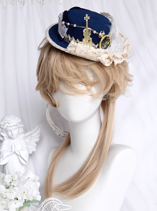 Light Golden Neutral COS Handsome Short Curly Long Straight Hair Classic Lolita Wig