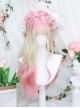 Spring Peach Series Soft Girl Pink Air Bangs Natural Long Curly Hair Sweet Lolita Wig