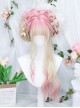 Spring Peach Series Soft Girl Pink Air Bangs Natural Long Curly Hair Sweet Lolita Wig