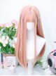 Love Poetry Series Pink Soft Matte Long Straight Hair Air Bangs Daily Sweet Lolita Wig