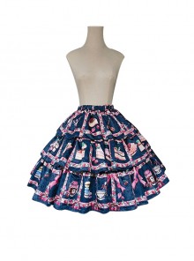 Strawberry Afternoon Tea Series Dessert Strawberry Printed Cake Hem Sweet Lolita Skirt