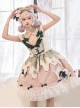 Cheese Strawberry Daily Series Pink Green Fresh Color Matching Irregular Hem Spring JSK Sweet Lolita Sleeveless Dress Set