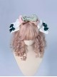 Cheese Strawberry Daily Series Pink Green Fresh Color Matching Irregular Hem Spring JSK Sweet Lolita Sleeveless Dress Set