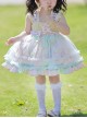 Rainbow Star Series Collection Summer Daily Bear Print Bow Knot Star Decoration Sweet Lolita Kids Sleeveless Dress