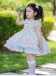 Rainbow Star Series Collection Summer Daily Bear Print Bow Knot Star Decoration Sweet Lolita Kids Sleeveless Dress