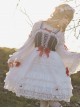 Weaving Star Snow White Series White Lace Multi-Layered Hem Design Red Bowknot Embellished Classic Lolita Sleeveless Dress