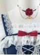 Weaving Star Snow White Series White Lace Multi-Layered Hem Design Red Bowknot Embellished Classic Lolita Sleeveless Dress