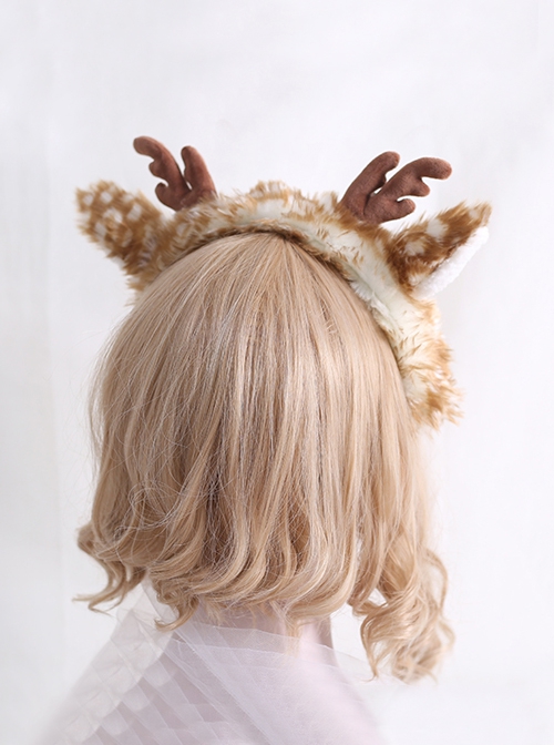 Sweet Christmas Autumn-Winter Elk Plush Antler Bell Sweet Lolita Headband