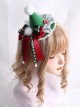 Christmas White Hairball Bowknot Decoration Lace Sweet Lolita Little Top Hat