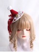 Christmas White Hairball Bowknot Decoration Lace Sweet Lolita Little Top Hat