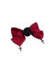 Black Rose Red Satin Bowknot Elegant Cross Decoration Gothic Lolita Hair Clip