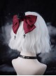 Black Rose Red Satin Bowknot Elegant Cross Decoration Gothic Lolita Hair Clip