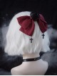 Black Rose Red Satin Bowknot Elegant Cross Decoration Gothic Lolita Hair Clip