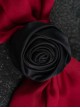 Black Rose Red Satin Bowknot Elegant Cross Decoration Gothic Lolita Hair Clip